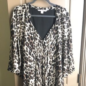 DVF “Fleurette” leopard print silk dress